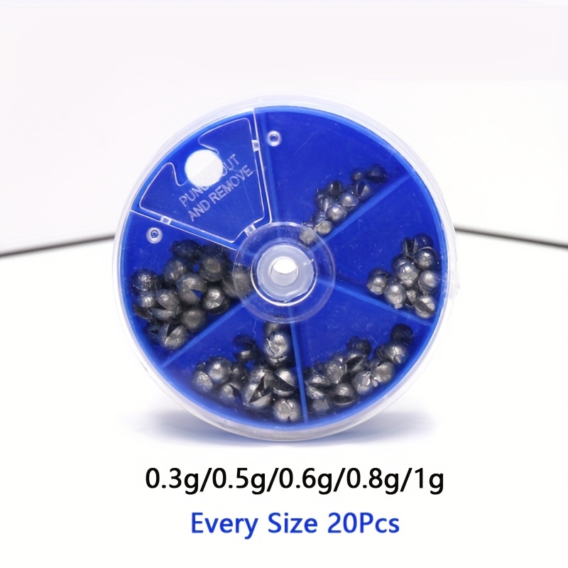 Image of 100pcs Assorted Metal Split Shot Sinkers Removable Round Fishing Weight Set 0.3g 0.5g 0.8g 1g Sinking Tackle For Freshwater Saltwater Angling