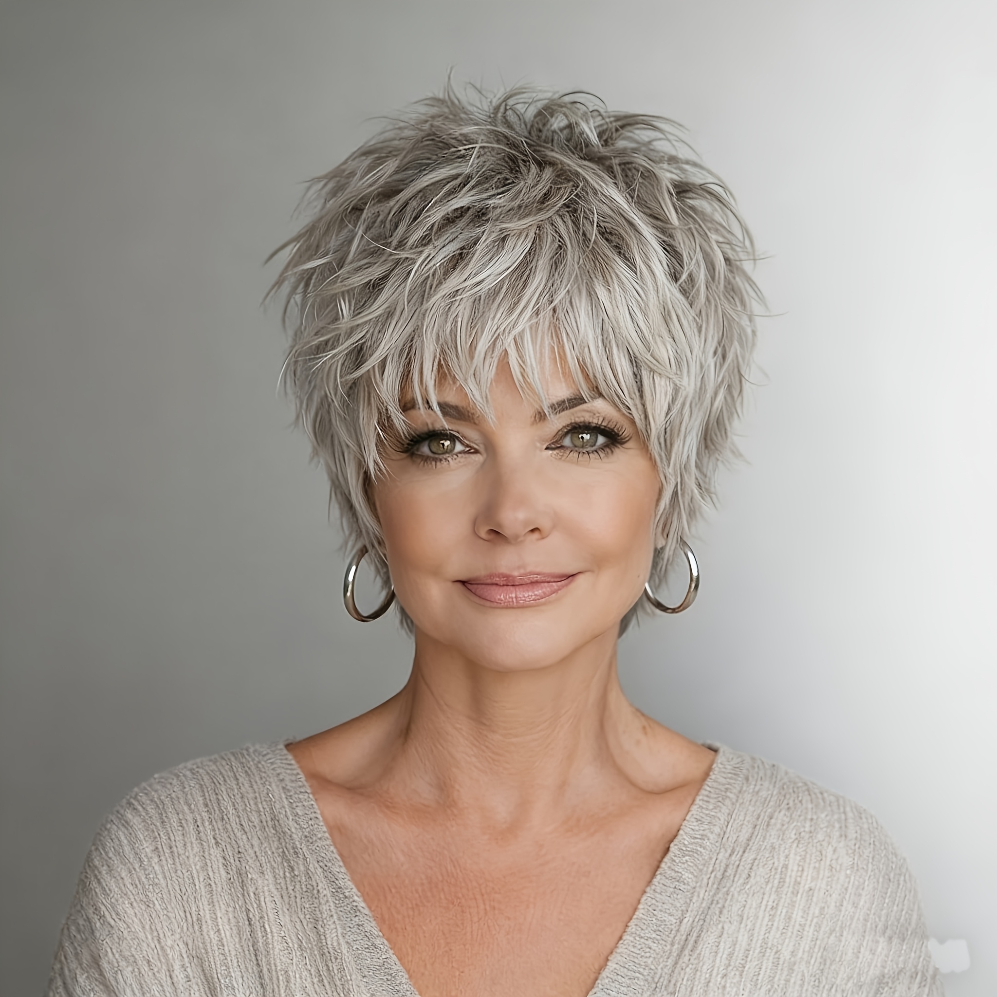 TEMU 10-inch Long Synthetic Hair Cover, Comfortable And Breathable, Suitable For Daily Wear, Gray In Style Halloween.
