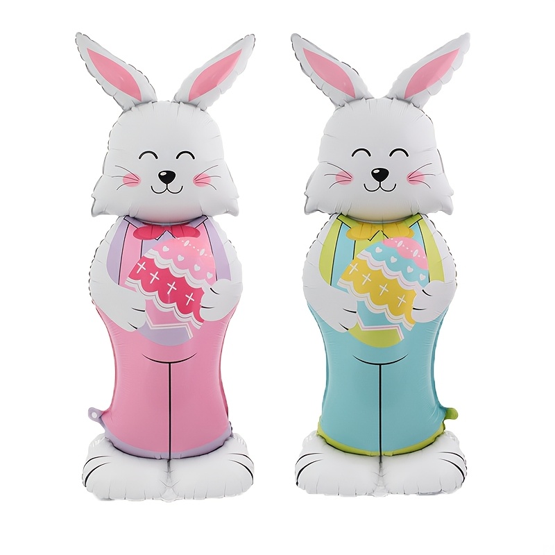 

1pc 59-inch Standing Large Rabbit Birthday Easter Party Decoration Balloon, Party Indoor Background Decoration Photo Props