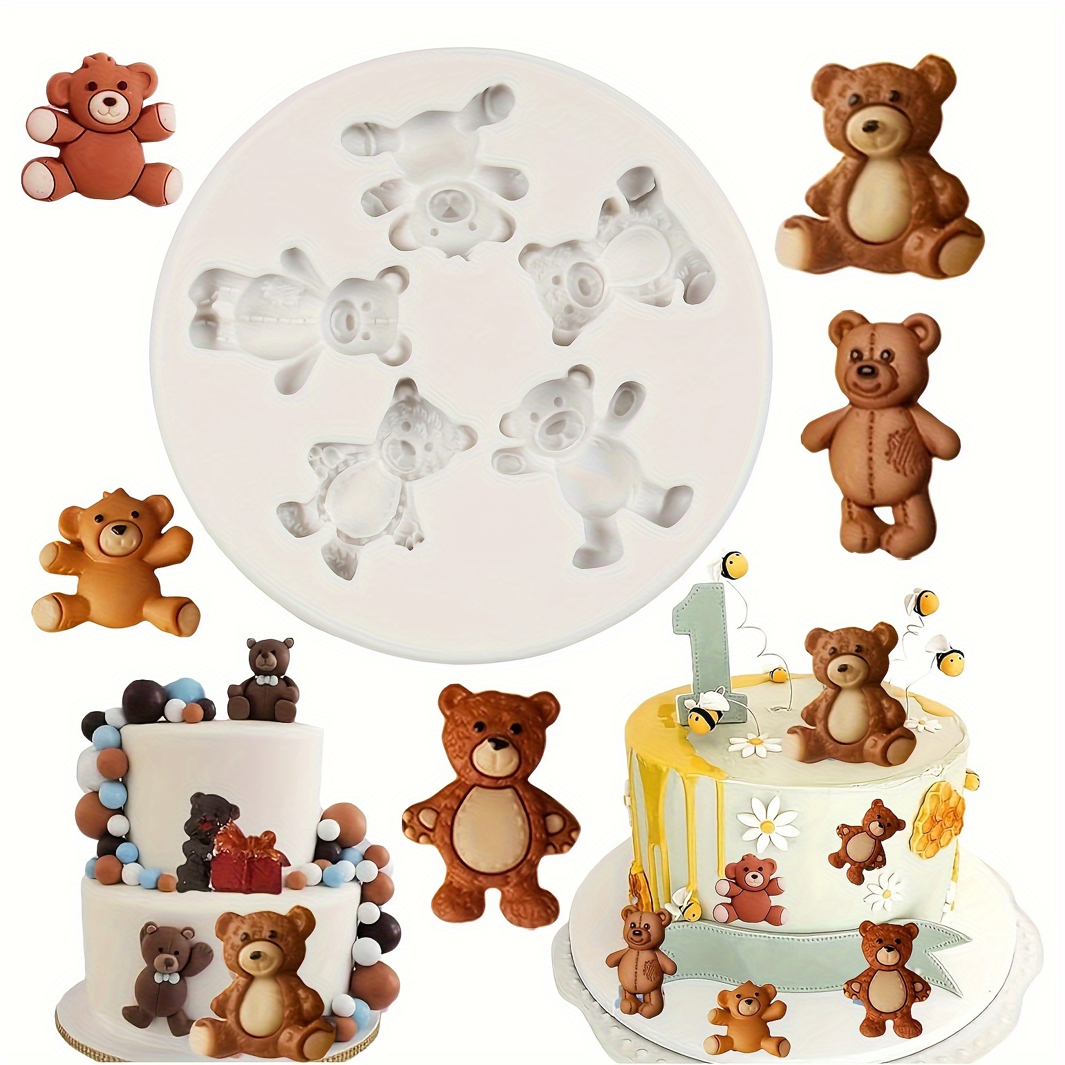 

Adorable Bear-shaped Silicone Mold For Chocolates, Candies & Toys - Non-stick, Perfect For Cake Decorating & Cupcakes Silicone Candy Molds Teddy Bear Silicone Molds