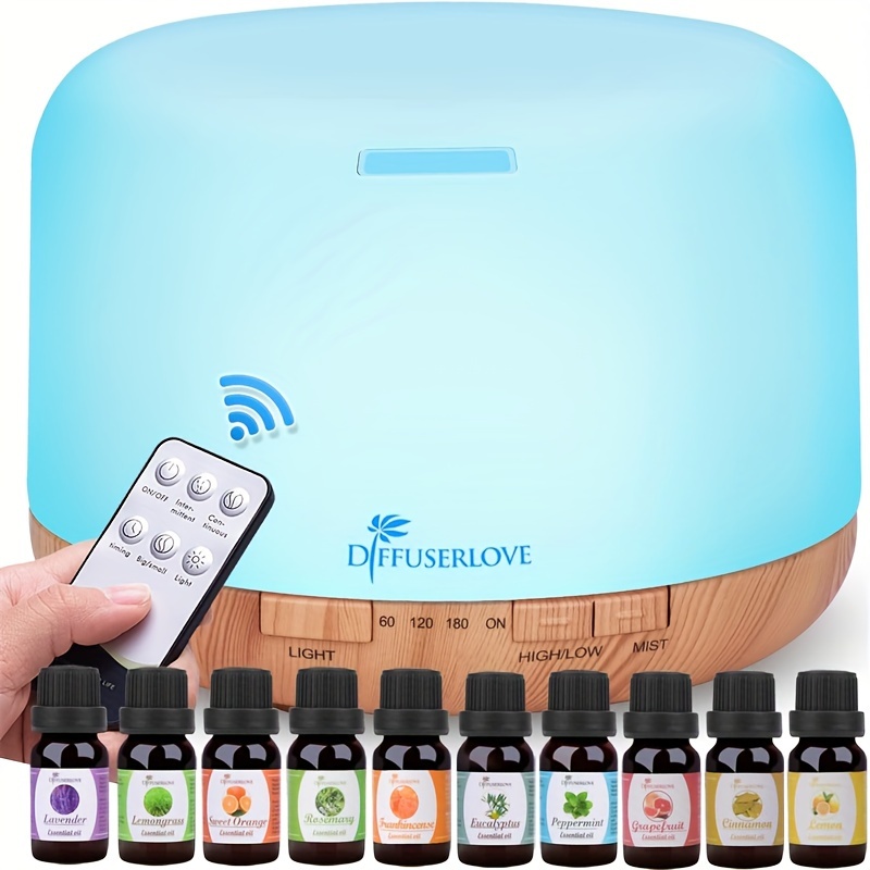 

Diffuserlove Diffuser Essential Oil Diffusers 500ml Remote Control Aroma Diffuser Aromatherapy Diffuser With , Timer And Auto Shut-off For Office Living Room Yellow