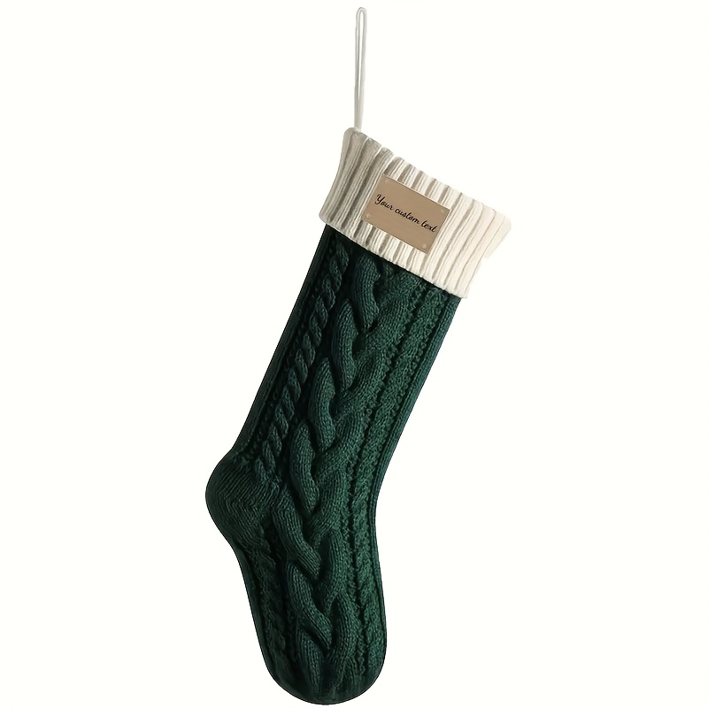 TEMU Custom Christmas Stocking 2026 With Name, Personalized Knitted Christmas Stocking, Holiday Family Stocking, Engraved Christmas Stocking,