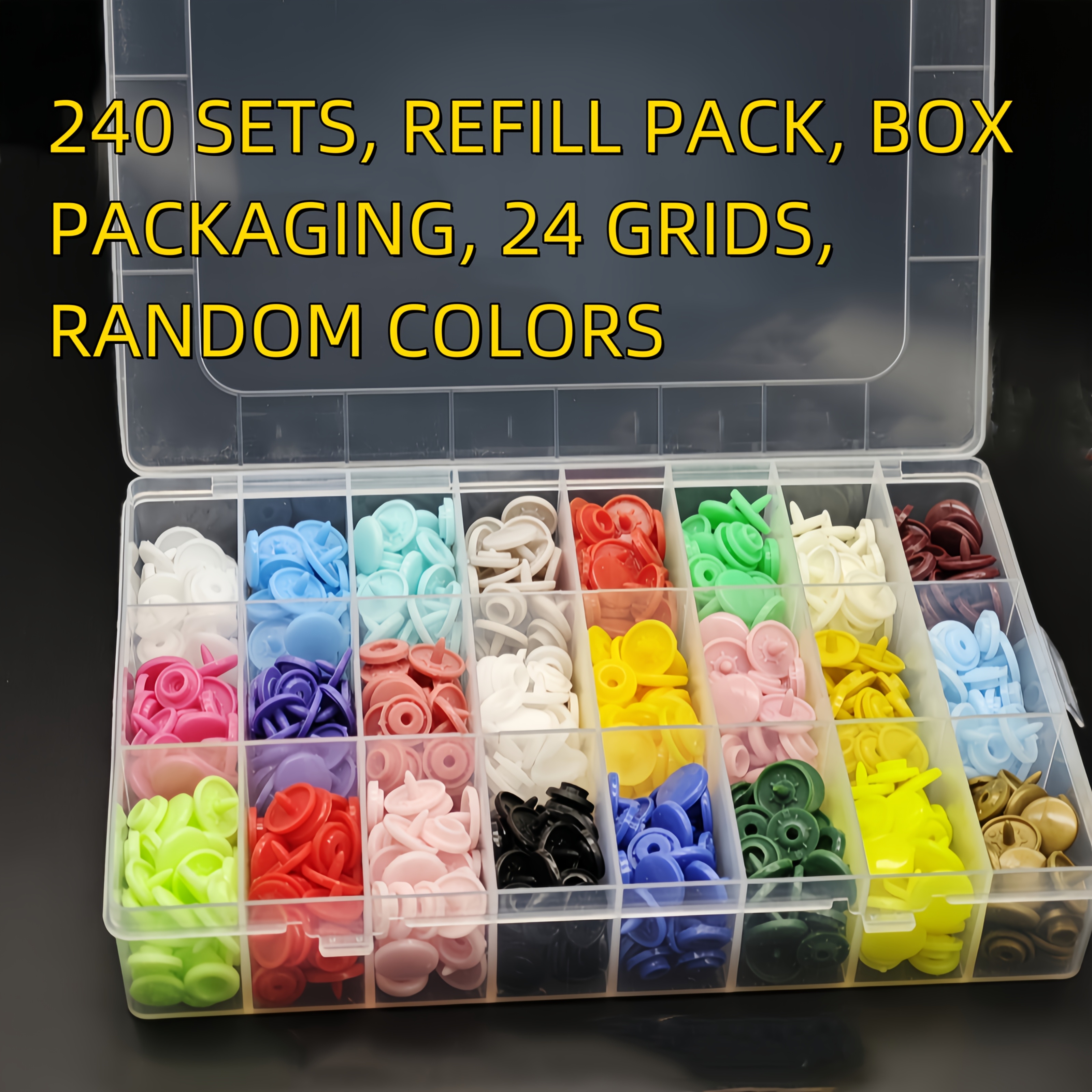 E-shop 100/240 Stück Druckknopf Set ohne Zange, kein Nähen oder Schweißen erforderlich, Druckknopf Nachfüllung, geeignet für Nähen, Basteln, Kleidung,