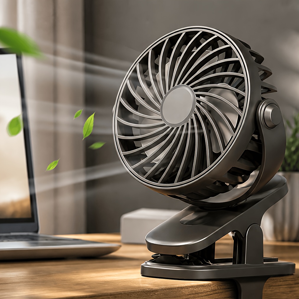 TEMU 1 Portable Mini Clip Fan With Usb Charging, Suitable For Desktop, Bedside, And In-car Use, With 360° Rotation