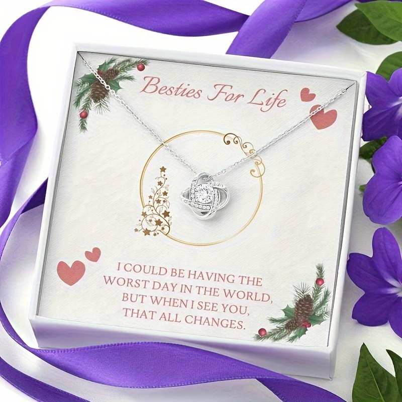 Exquisite Necklace Gift Box with Love Knot Necklace