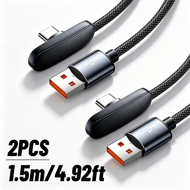 TEMU 2 cables USB C de carga rápida, cable de , cable de carga tipo C de individual de , línea de carga rápida de 6A adecuada para Huawei, Samsung,