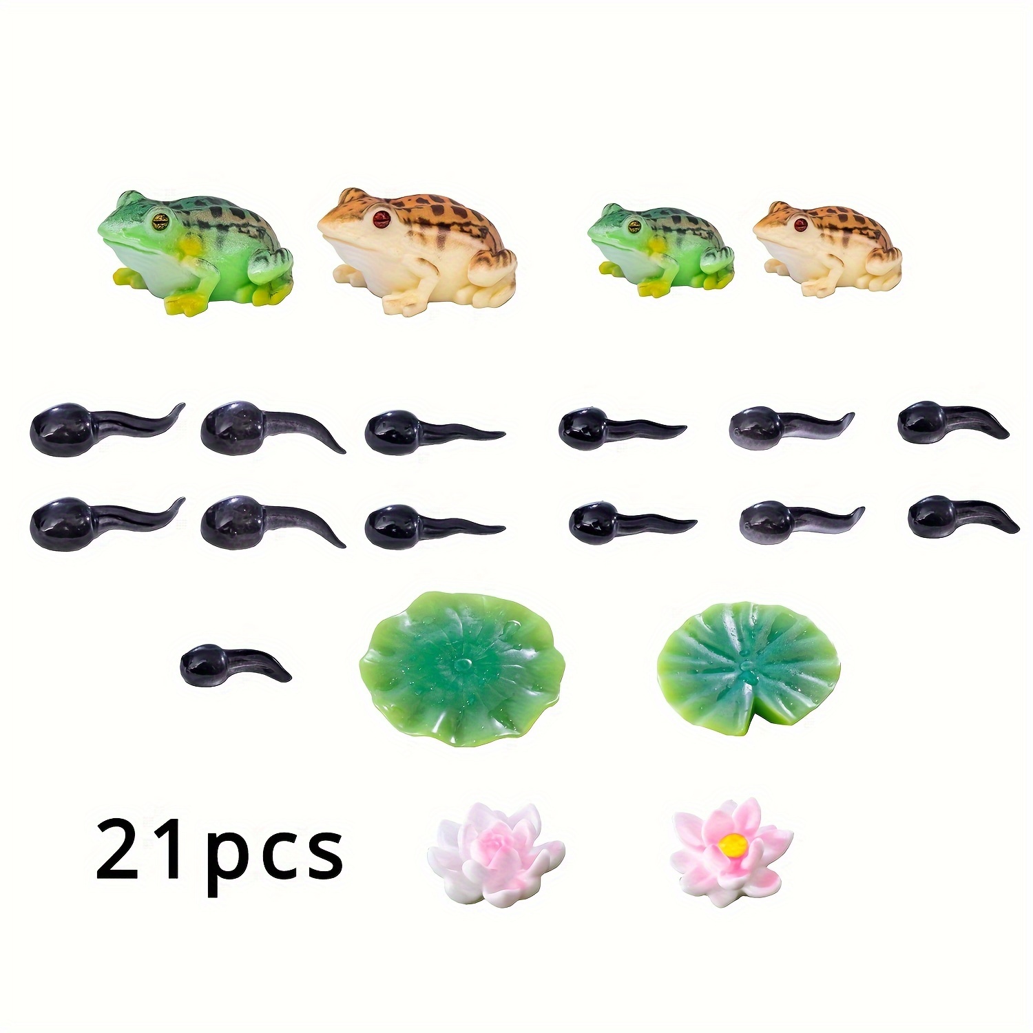 21pcs Assorted Color Fish Tank Miniature Mini Resin Frog Tadpole Animals  Mini Figurines For Diy Fish Tank Accessories Aquarium Micro Landscape, Shop The Latest Trends