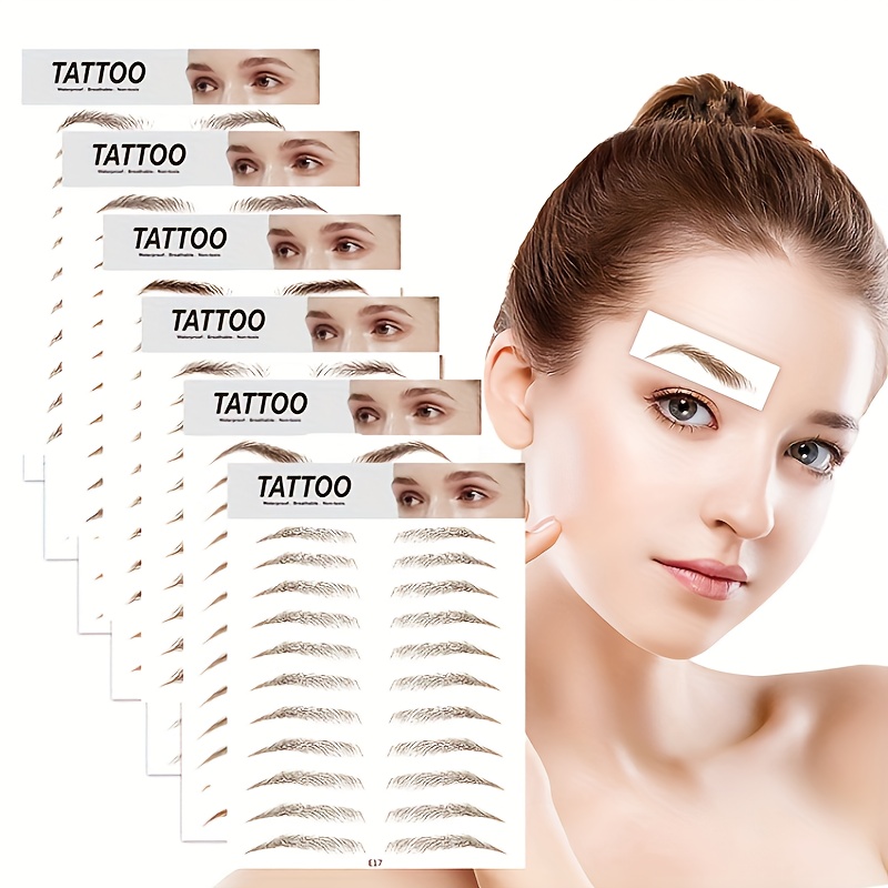 

10 Sheets Of 110 Pairs, Non-permanent Eyebrow Tattoo Stickers, Combing Eyebrows, More Temperament, Waterproof And Sweatproof, Realistic Tattoos, Used For 2 Days. For Halloween-valentine's Oay