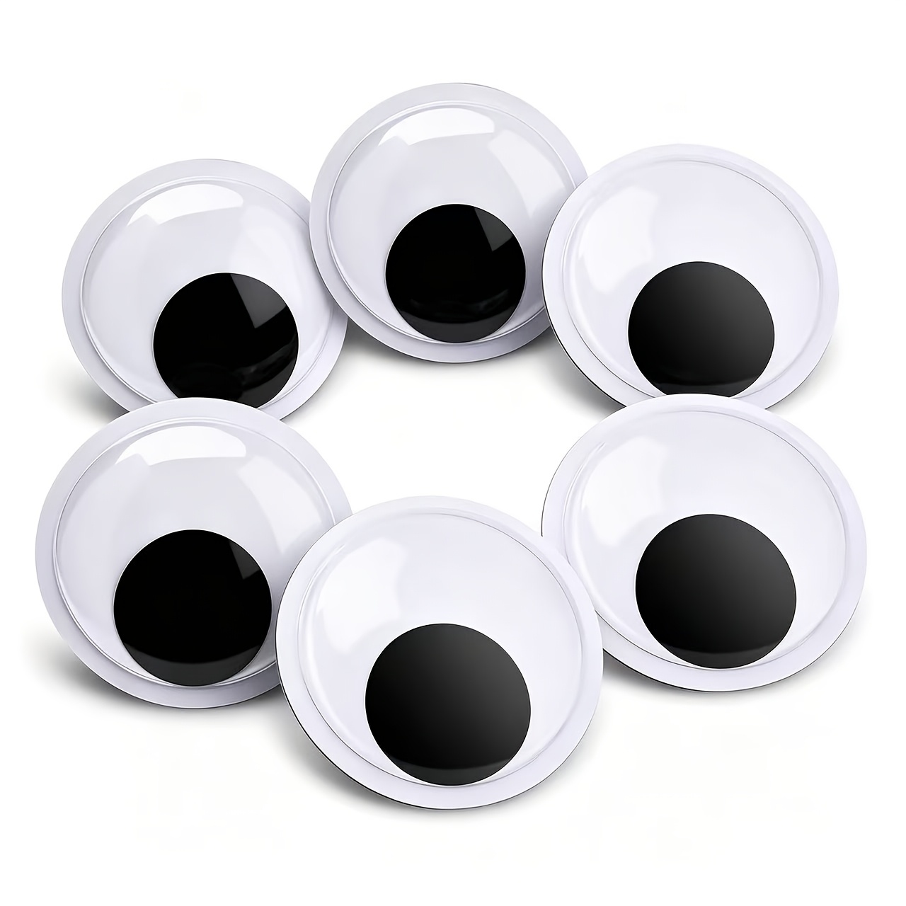 TEMU [ For Halloween& Christmas] 6 Self-adhesive Giant Wiggling Flashing Eyes, Large Swinging Eyeballs, Pupil Spherical Fake Eyes, Decorations For