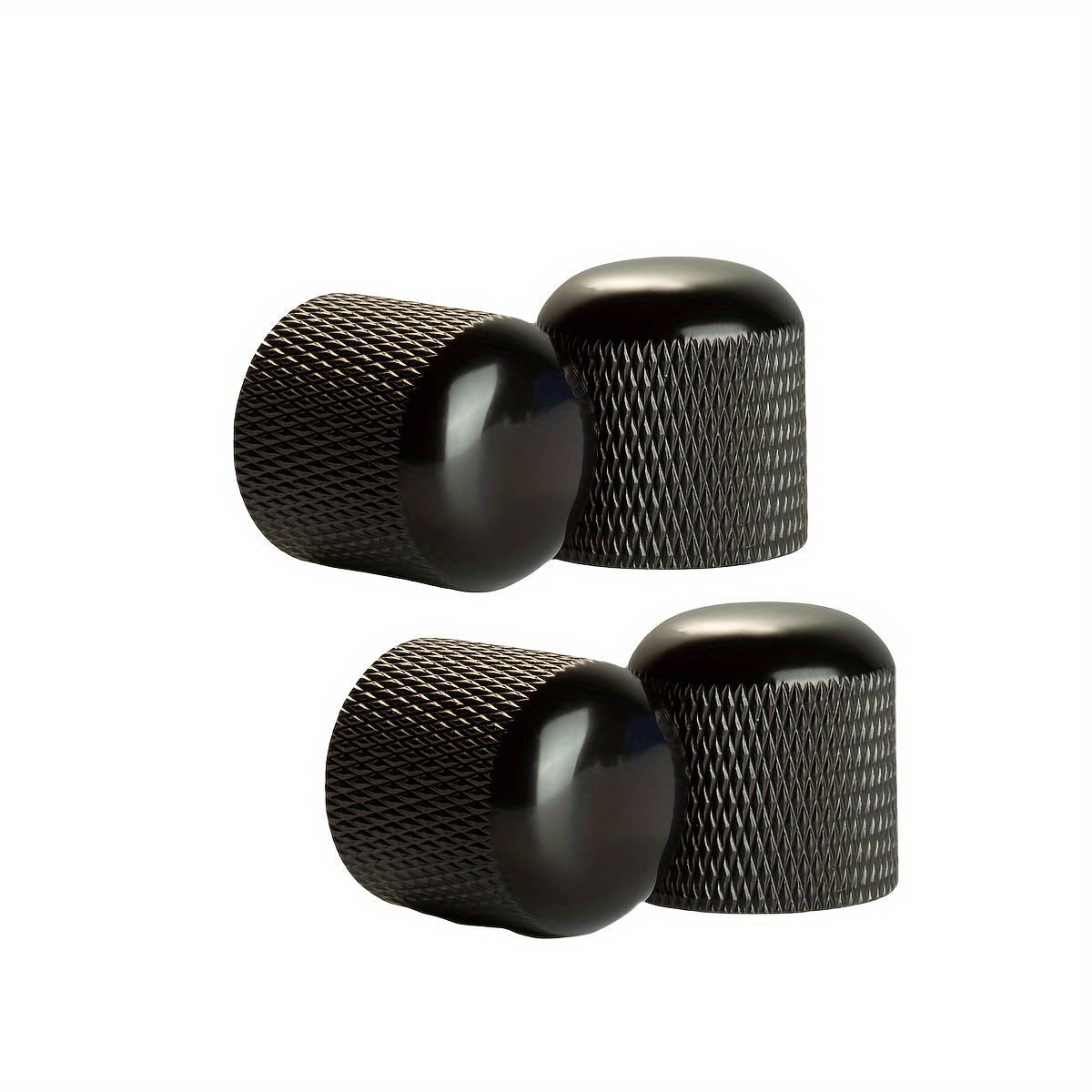 

4pcs Premium Knobs - , Black & Golden | Dome Controls For Electric Guitar/bass Volume & Tone | Fits 6mm Split Shaft Pots