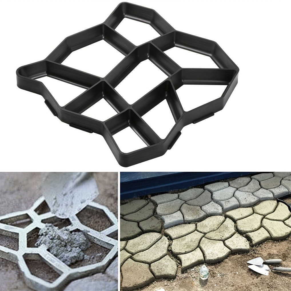 TEMU 2 Style Diy Concrete Mould Paver Patio Garden Brick Slab Pavement Cement Mold Reusable Concrete Path Mold Lawn Patio Diy Paving Moulds