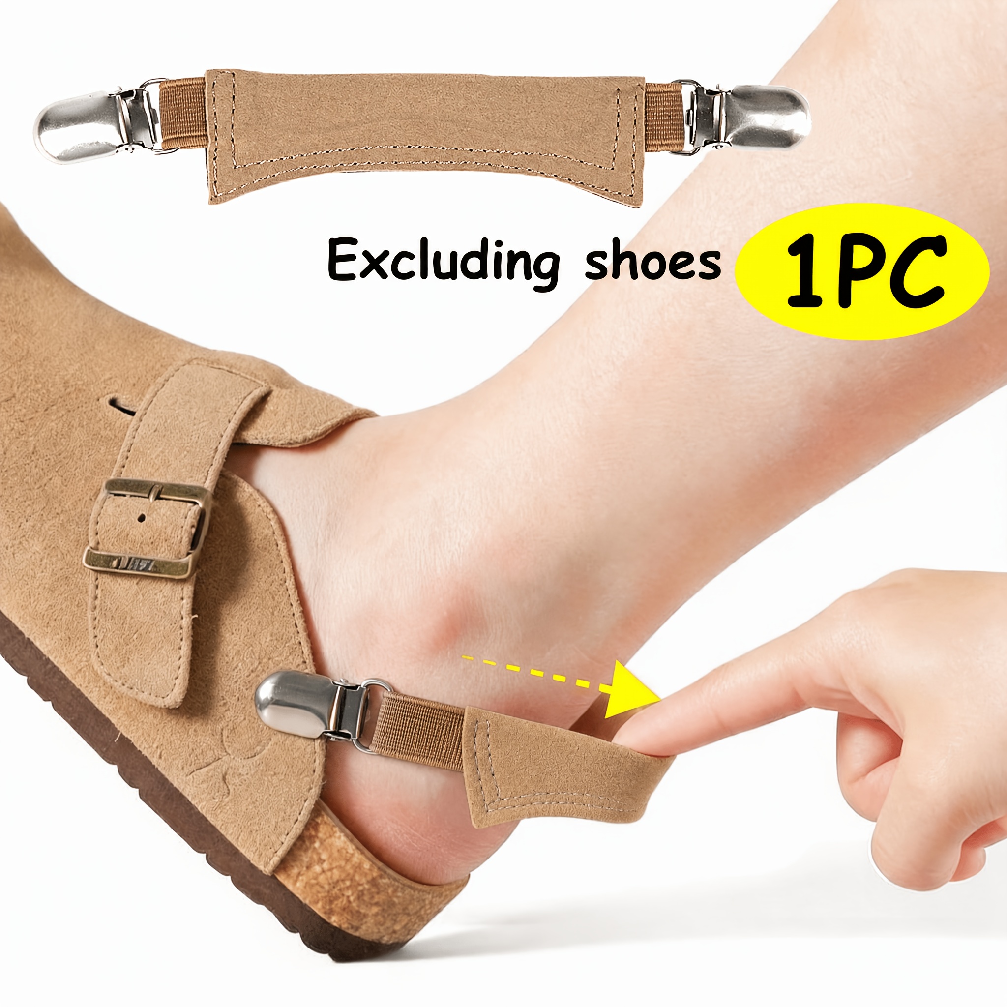 TEMU 1 paire de lacets -chute pour talon pour femme, sangles élastiques élastiques et résistantes à l', chaussures à bout semi-