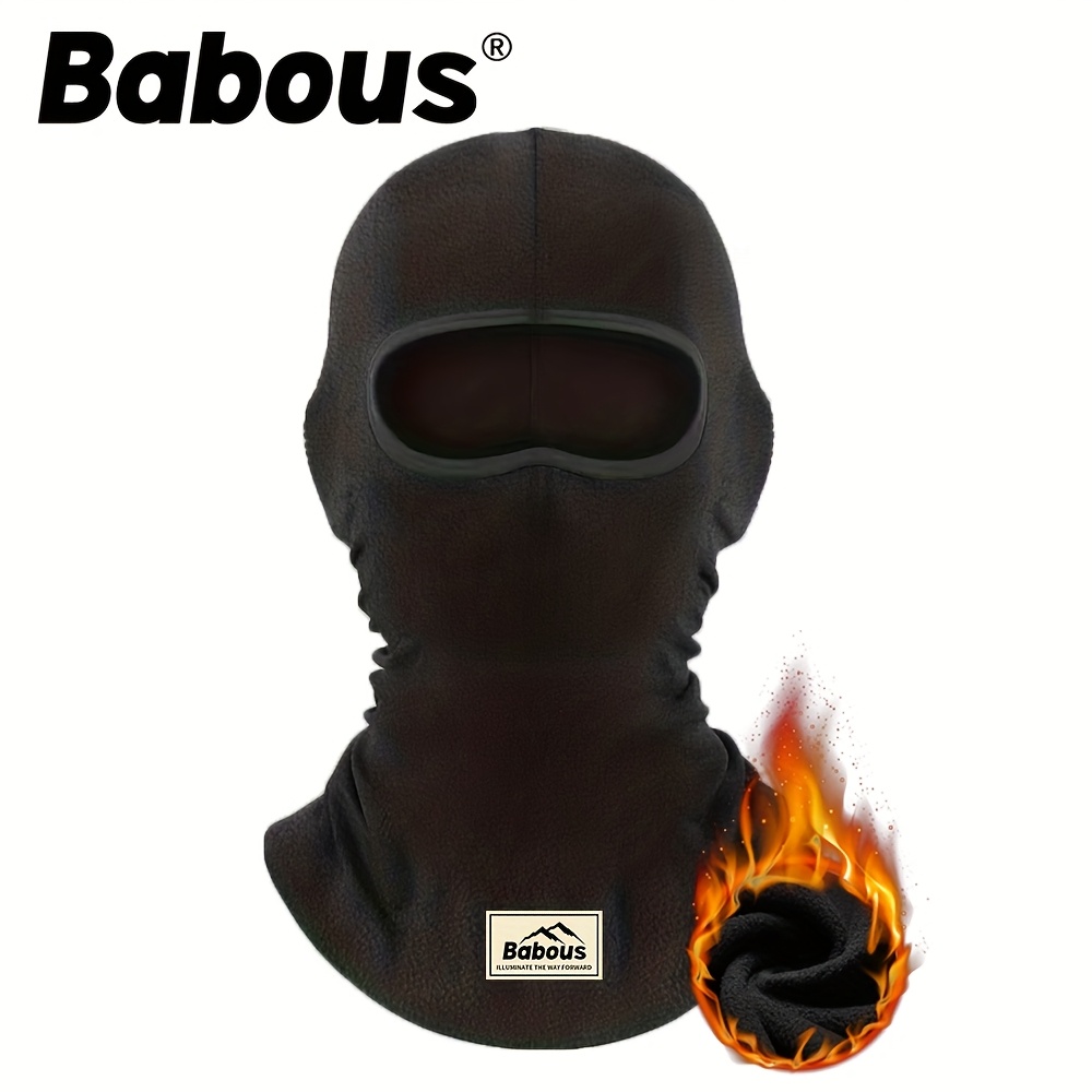 TEMU Pasamontañas de invierno con orejeras, diseñado para actividades al aire libre como esquí y equitación. Esta máscara facial unisex es elástica y