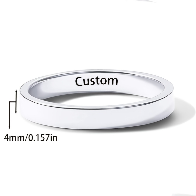 Personalized Engraved Couple's Ring with Custom Name, Initials & Date