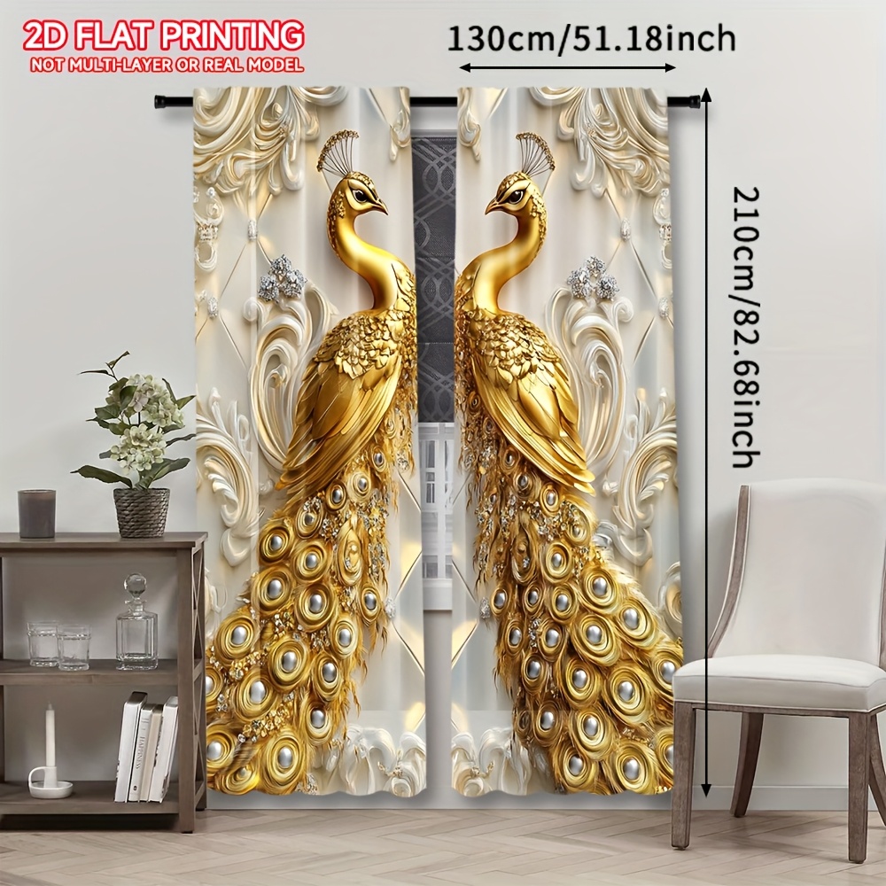 TEMU 2pcs, Rideau Doré, Salle d'Étude Cuisine Salon Dortoir Rideau à Poche pour Tringle, Accessoires de Chambre Décoration de Chambre Décoration de