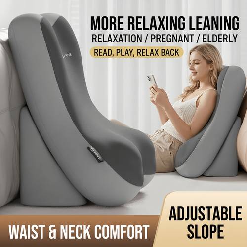 reading bed rest pillow 2pcs adjustable memory foam wedge pillow extra large backrest for sitting up in bed cozy for watching tv gaming laptop relaxing leg detachable headrest washable cover for adults