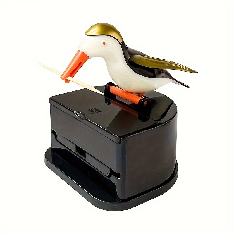 

1pc Distributeur automatique de cure- avec design de pic d'oiseau, porte-cure- en PVC et en plastique à pression, mignon et intelligent pour une utilisation à domicile