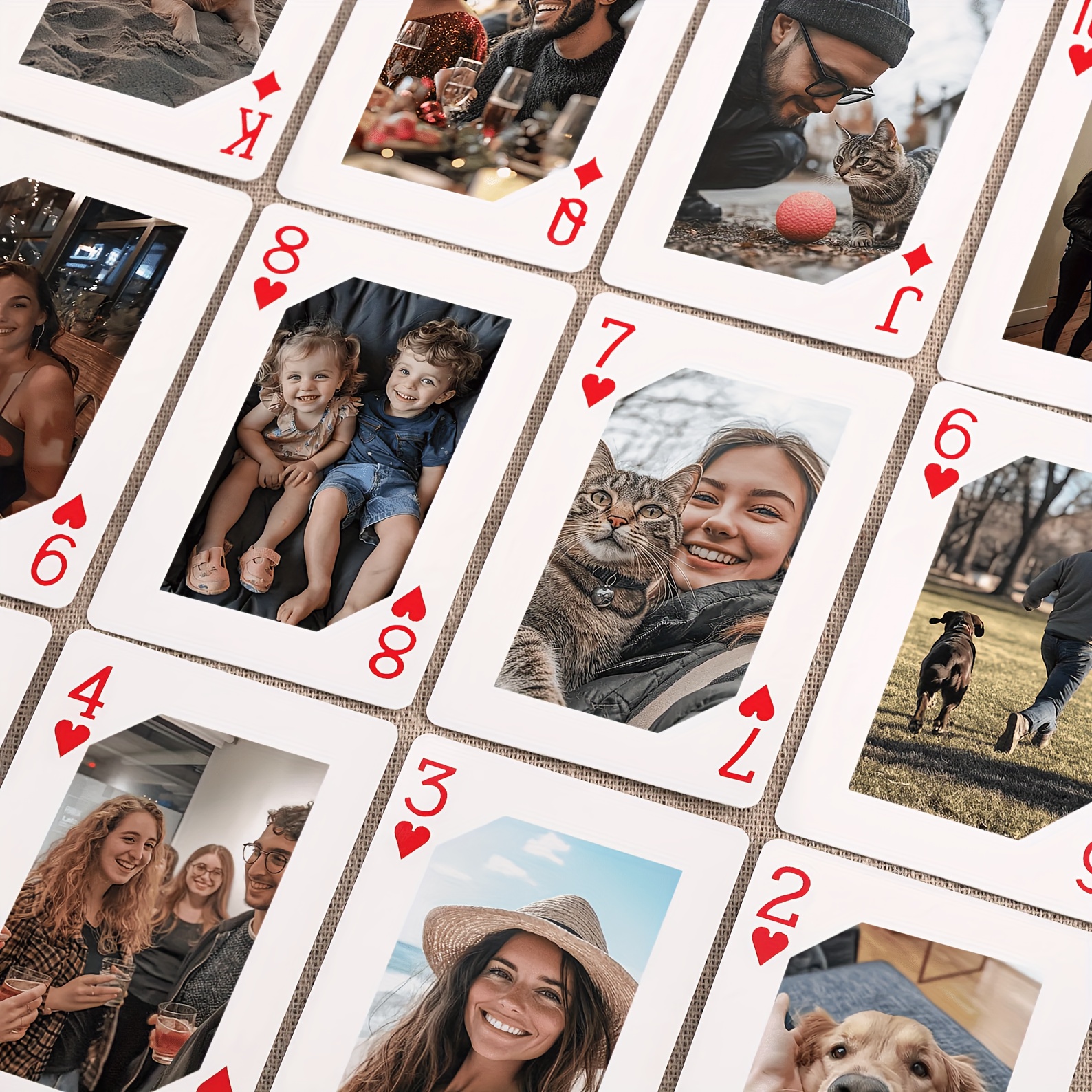 [Custom Photo Cards] Personalized Custom Photo Playing Cards with Center Cut Style | Perfect for Gifts, Weddings, Parties, and Game Nights - The Best Keepsake Gift for Partners, Friends, and Family
