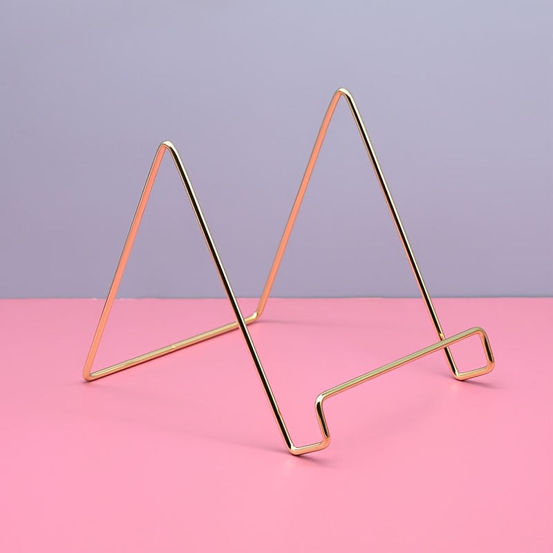 1pc Metal Display Stand, Desktop Golden Ironwork Phone And Tablet Holder, Floor-standing Organizer Stand