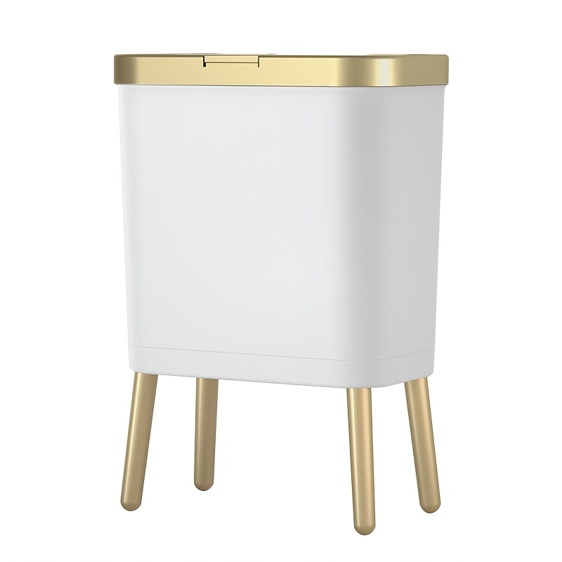 Image of High-capacity High-leg Kitchen Waste Bin, Home Bathroom Light Room With Lid And Press-type