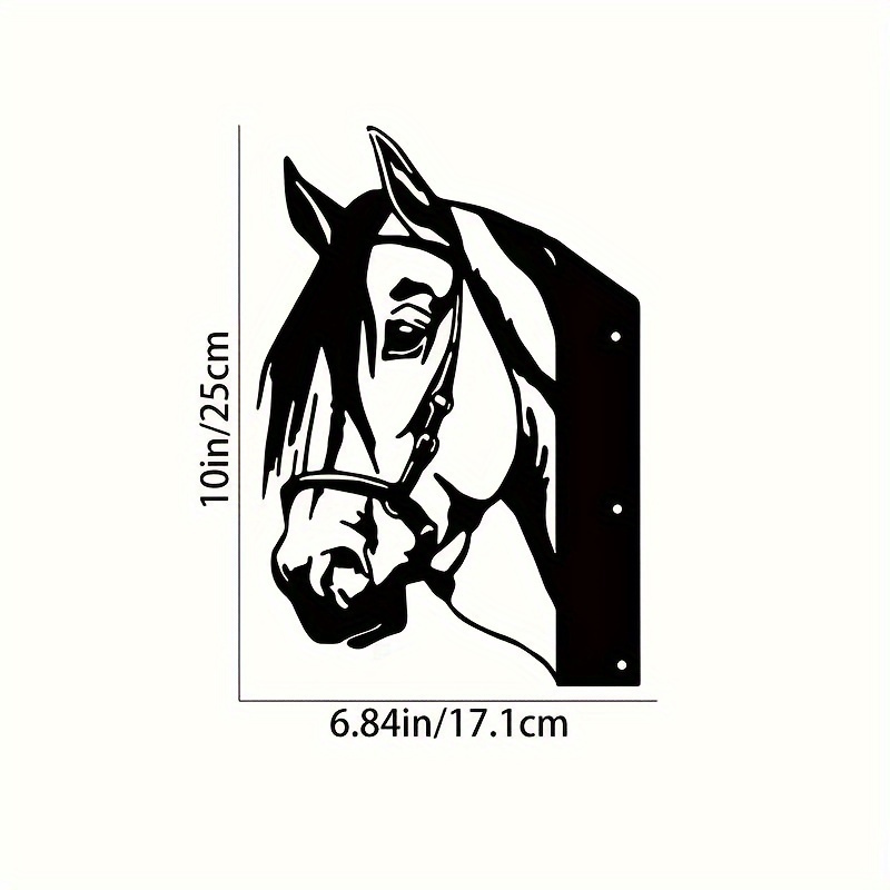 Image of 1pc, Farm Animals Horse Metal Art Sculpture, Metal Artwork Outdoor Garden Statue, Farm Fence Modern Artworks Home Decor, Farm Wall Hanging Decors Silhouette Sign