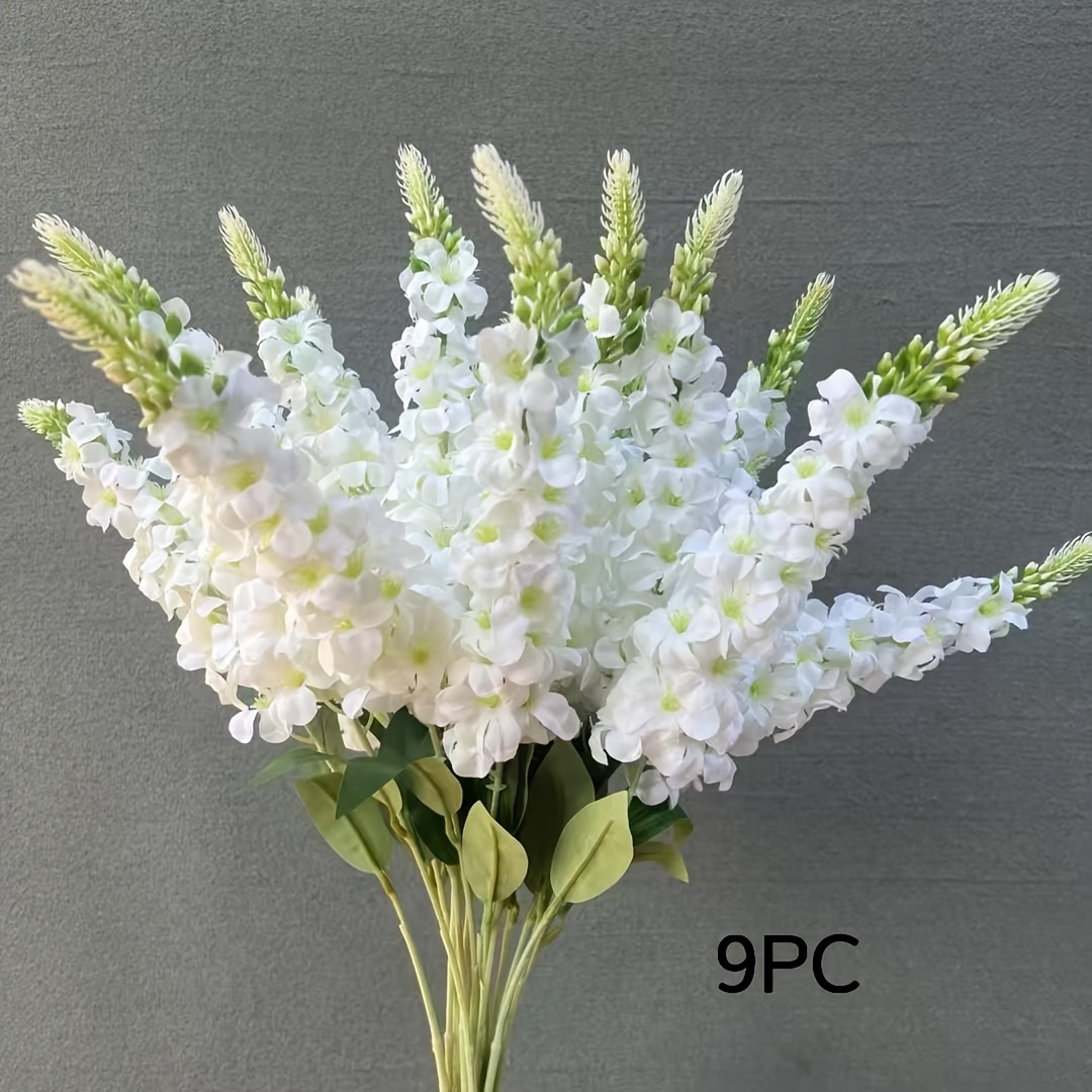 9pcs Artificial / Snapdragon Flowers - Fake Long Stem Floral For Home Wedding Decor, No Vase