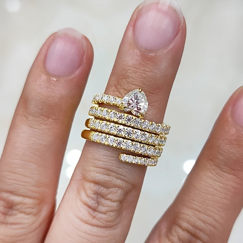 Women's Multi-Layer Heart Shaped Decorative Ring