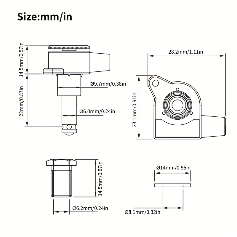 SAHUE Locking Guitar Tuner, Heavy-Duty Locking System with 1:18 String Winding Mechanism, Hex Handle & Rainbow Color-Coded Pegs, Quick-Change Tuning, Compatible with Classical/Electric/Bass Guitars