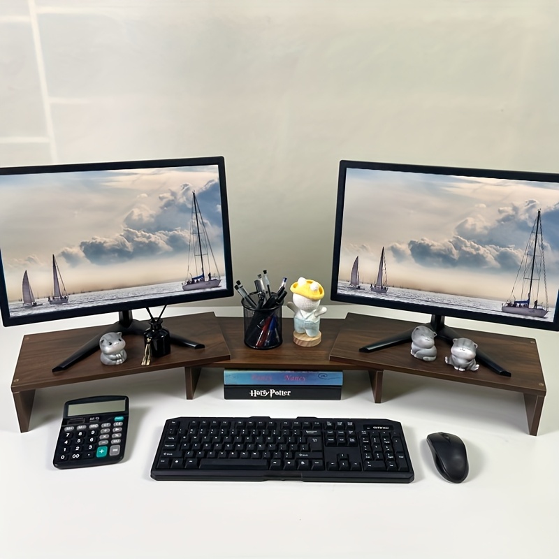 TREETALK Scrivania per computer, 80 cm, stile industriale, con supporto per monitor regolabile in altezza in 5 posizioni (84,5-120 cm), stazione di lavoro per PC portatile con portabicchieri e gancio
