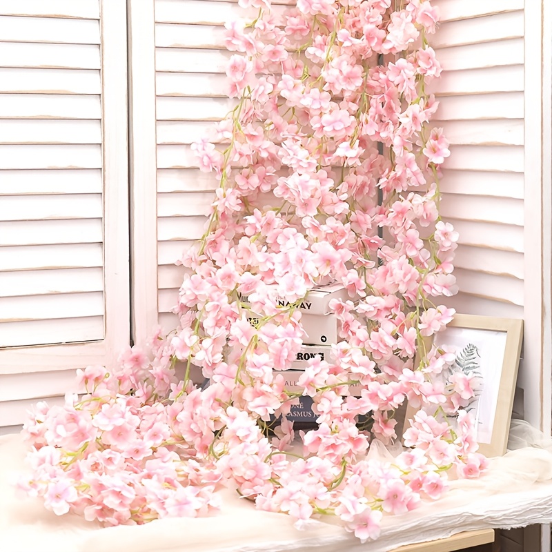 Kirschblüten Girlande Künstlich Kirschblüten-Girlande 2x180 Cm – Hellrosa, Je 185 Blüten, Künstliche Blumengirlande Für Hochzeit, Frühling, Garten & Deko – Flexibel Formbar