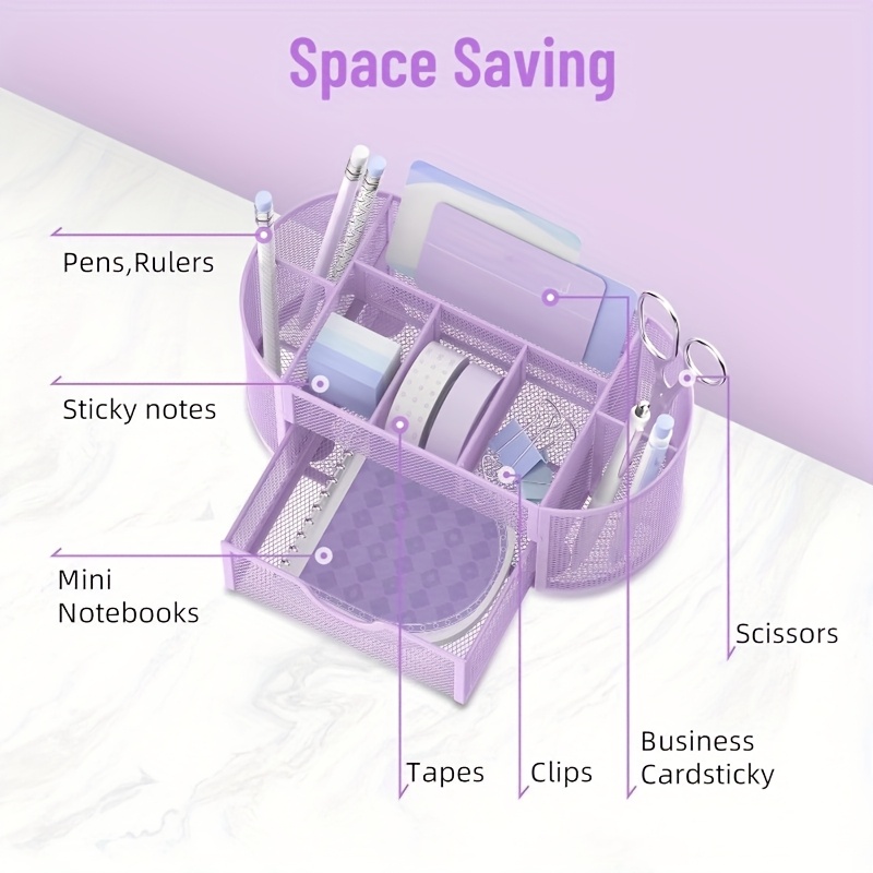 Mesh Desk Organizer with 9 Compartments