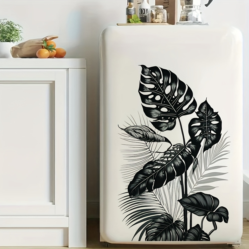 schwarz weies tropisches blatt wandtattoo selbstklebendes - Temu Austria