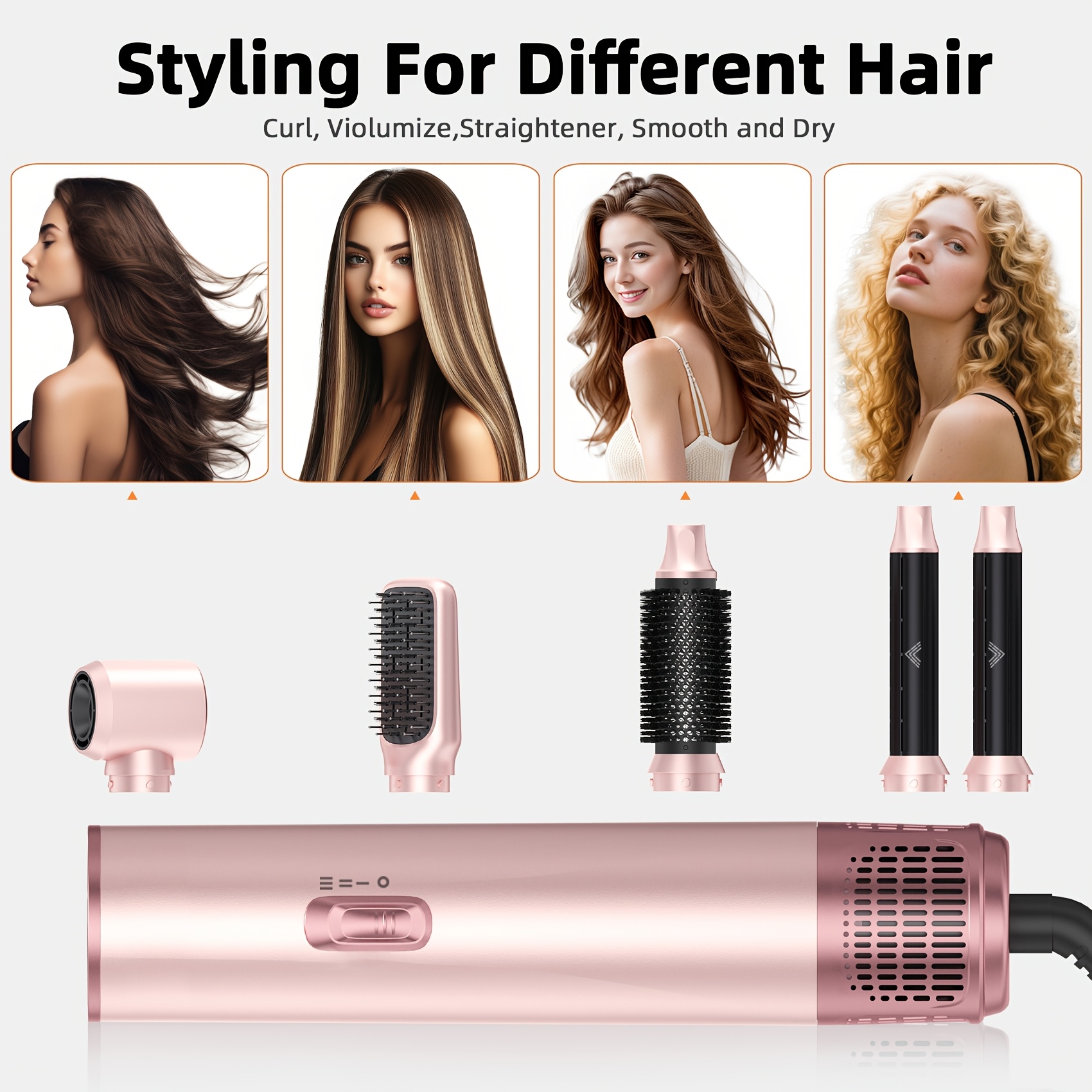 Air Styler Set Hair Styler 5in 1 Hair Dryer Brush with Curl, Straighten, Volumise, Smooth And Hair Dryer Brushes for Styling, Hot Hair Styler for All Hair