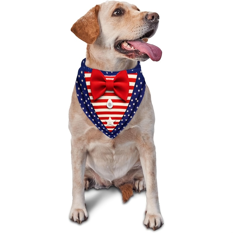 TEMU 1pc Printed Dog Scarf, Bib, Soft And Comfortable, Suitable For Small/medium/large Dogs And Cats, Headscarf, Scarf, Triangular Bib, Fashion