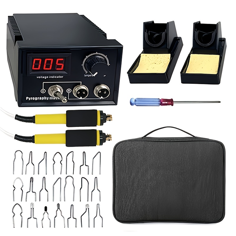 TEMU Dual Pen Charcoal Kit 0-650°c A/b Switching Charcoal Tool With 2 Detachable Pens, 21 Charcoal Tips, 2 Pen Holders, And A Storage Bag. Suitable
