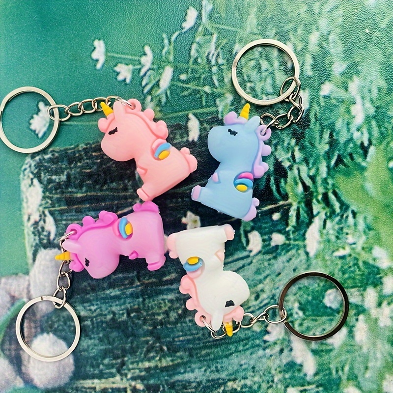 

4 Unicorn Keychain Pendants Per Set