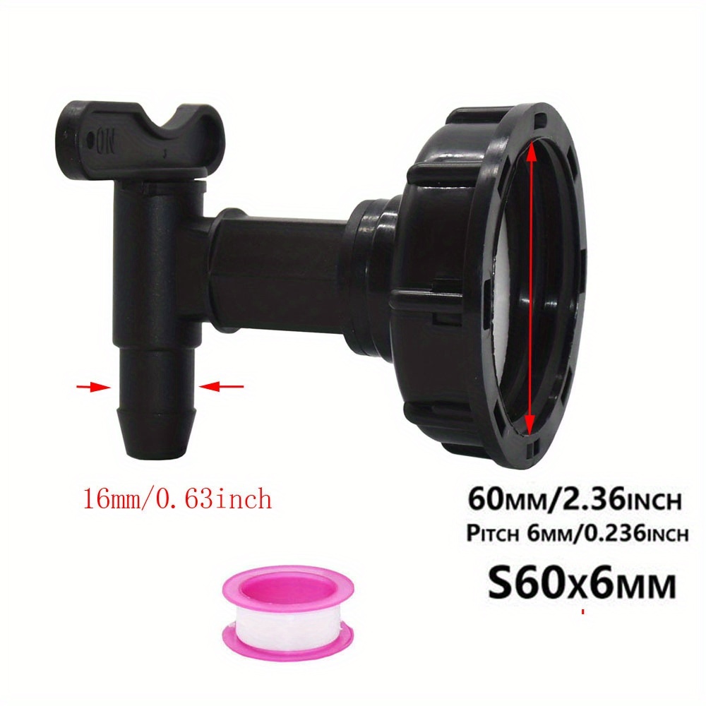 1pc Durable Ibc Tank Tap Adapter S60*6 Coarse Thread To ''3/4'' Connector Replacement Valve Garden Home Valve Fitting
