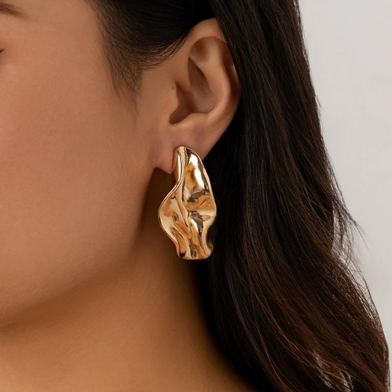 Bohemian Style Geometric Earrings with Golden Tone