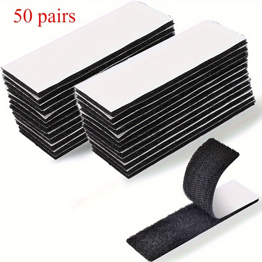 

50 Pairs Double-sided Adhesive Hook And Loop Tape - Anti-slip Carpet Grip For Mats, Sofas, Stair Treads - Indoor/outdoor Use