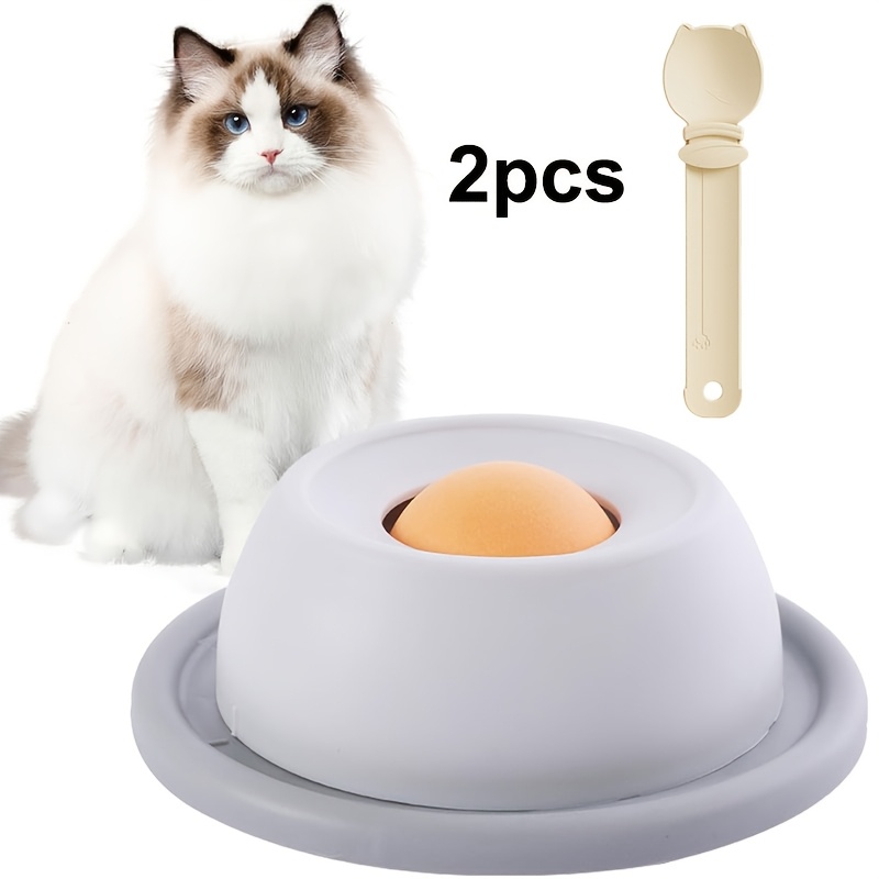 TEMU 2pcs Set ( Universal Licking Feeder And Cat Treat Squeezer) Suitable For Meat Puree, Milkshake, Yogurt, Semi-liquid Snacks, Interactive Slow