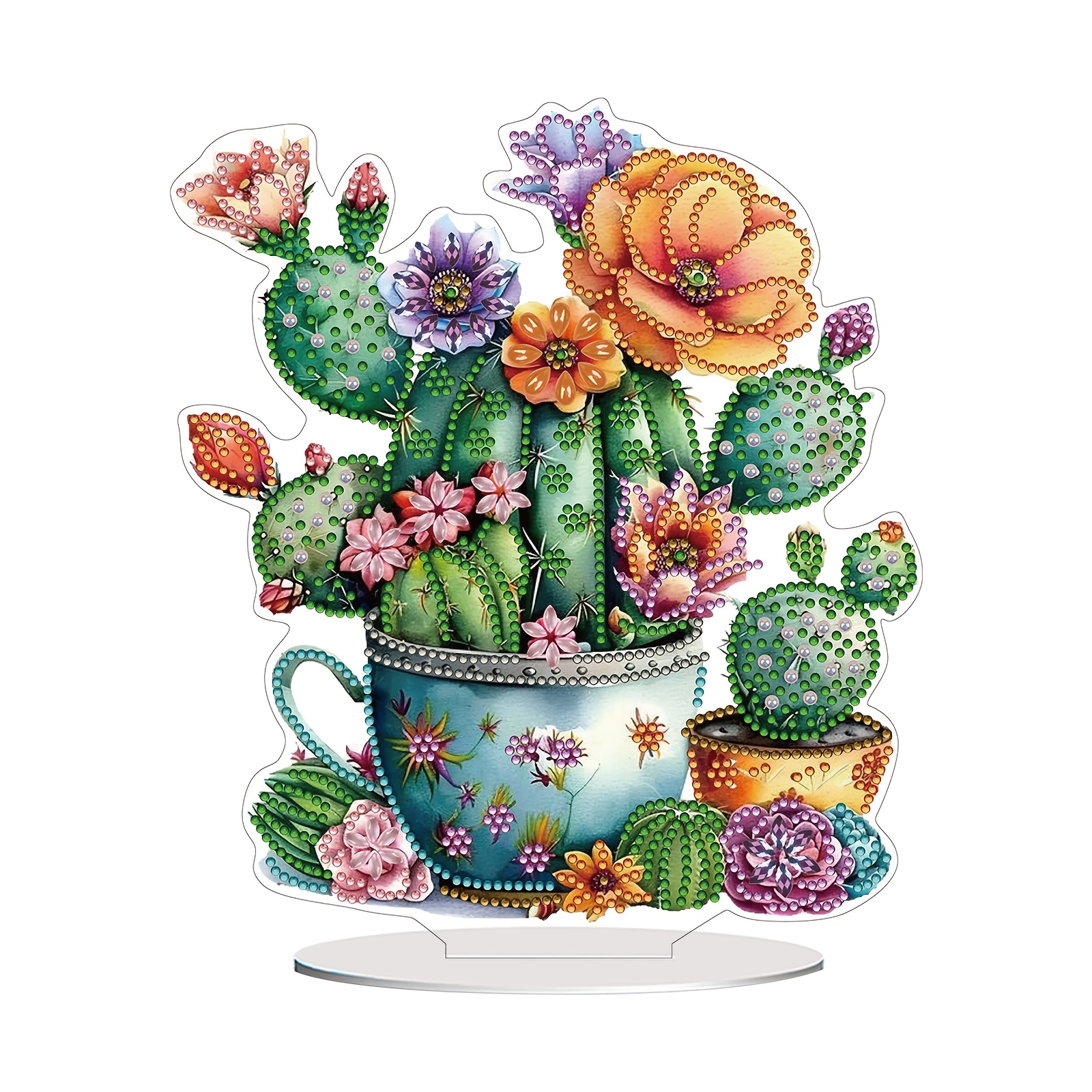 

Kit de Peinture Diamant DIY avec Image de Cactus, Ornements Décoratifs en Acrylique Irréguliers Adaptés aux Passionnés d'Artisanat, Cadeaux Intéressants pour la Décoration de