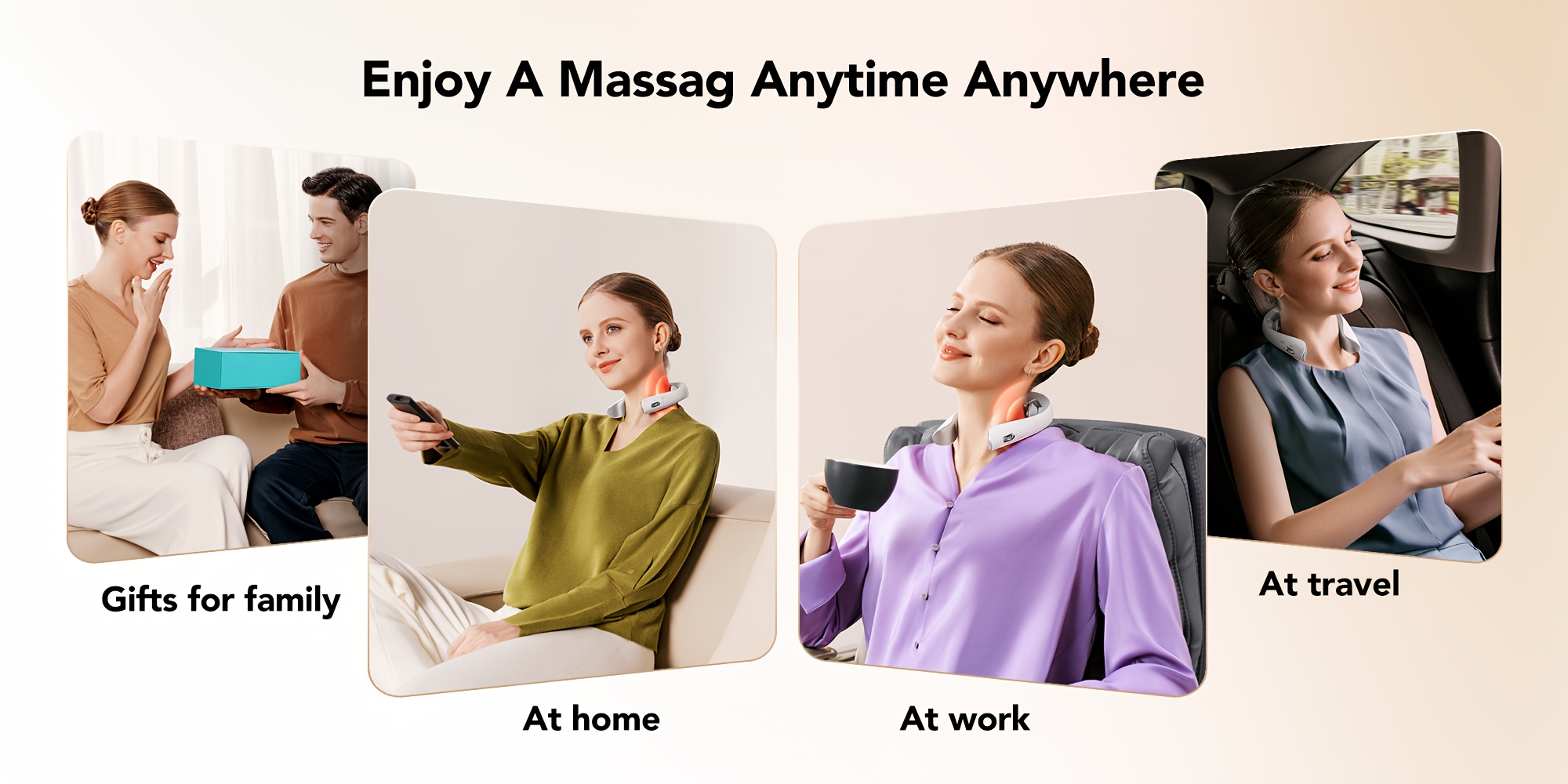 SKG K5-3PRO Neck Massager With Heat 6D Deep Tissue Kneading Cordless Portable For Shoulder Neck Pain Relief Unisex Gift_voghion.com