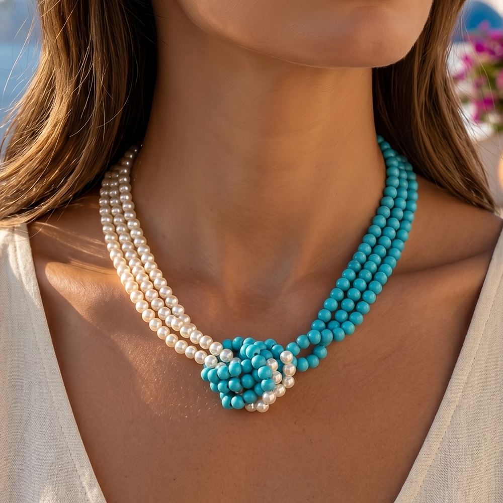 TEMU Elegant Cute Fashion Knotted Women's Necklace, Suitable For Daily Wear, Holiday Gift