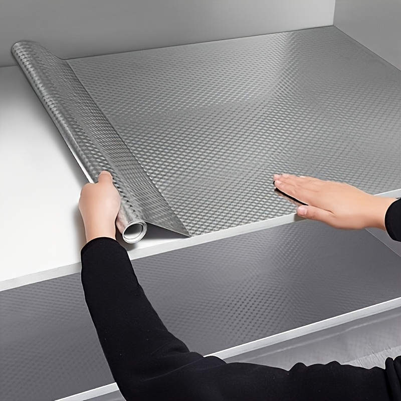 Kitchen Waterproof And Oil-proof Aluminum Foil Sticker, Cut And Self-adhesive, Silvery Textured Wallpaper, Heat-resistant And Tear-and-stick Wallpaper, Special For Countertops And Cabinets