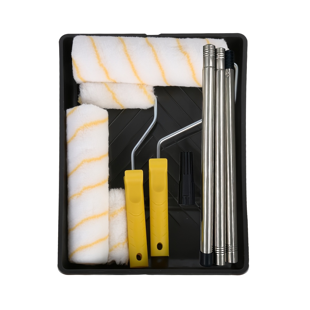 TEMU Extendable Paint Roller Set, Extension Rod Tray Set, Paint Brush Set, For Painting Walls And Ceilings