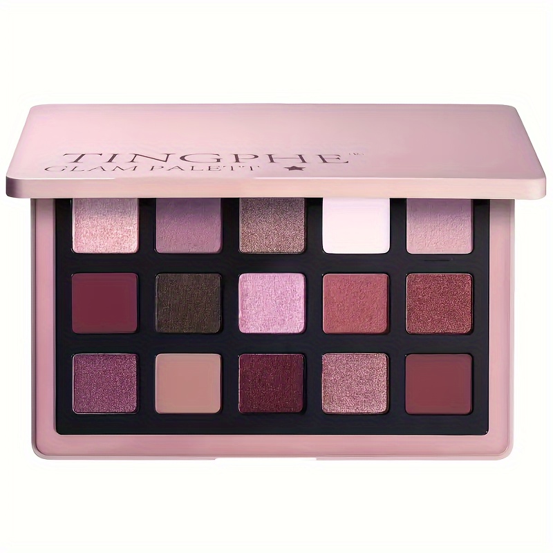 

15-color Pink Eyeshadow Palette High Pigmented, Matte Shimmer And Glitter Eye Shadows, High Color Rendering Pearlescent