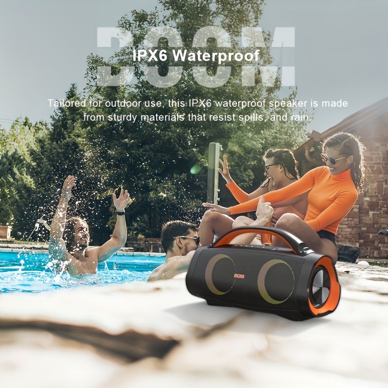 DOSS Portable Extreme Boom Pro Bluetooth Speaker with 100W Sound