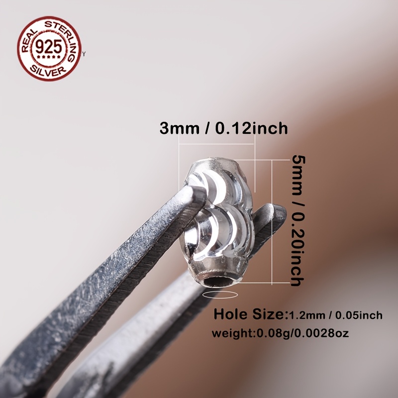 25pcs S925 Sterling Silver Stackable Spacer Beads for DIY Jewellery Making
