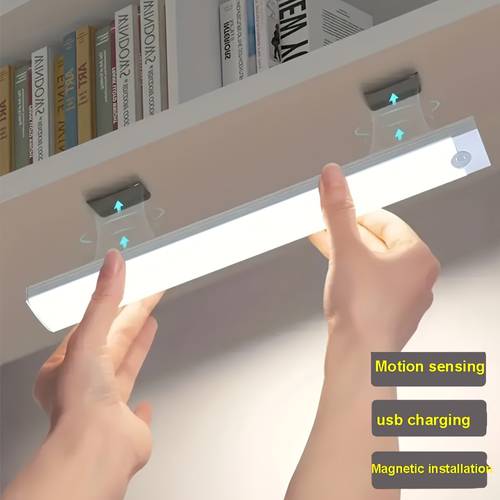 Illumina la tua casa con la luce del sensore di movimento per armadi - Ricaricabile tramite USB e a batteria! Luce per armadi sotto il bancone, luce per armadi interni, luce per armadi, armadio