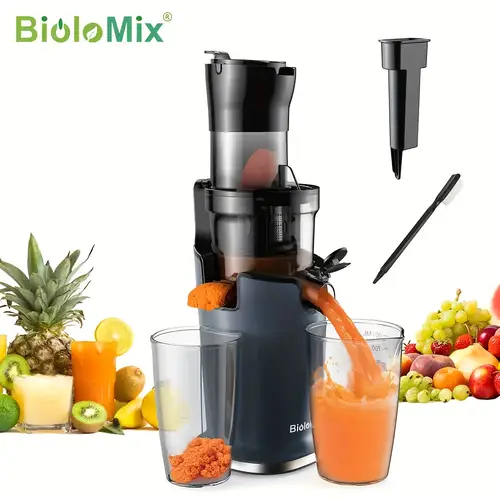 cold press juicer with 78mm 3 inch feed chute 200w 40 65rpm powerful motor slow masticating juice extractor fits whole fruits
